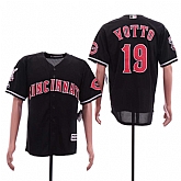Reds 19 Joey Votto Black Cool Base Jersey Sguo,baseball caps,new era cap wholesale,wholesale hats
